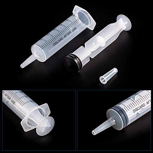 60ml/cc Syringes with Tube 40 Inch Handy Plastic Tubing and Adapter Tip | for Liquid, Refilling Measuring, Dispensing Watering, Plant Irrigation, Feeding Pets, Oil or Glue Applicator - size: 60ML/CC