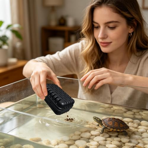 Turtle Tank Accessories - Press-Clean Terrarium Waste Collevction Gear | Press-Clean Aquarium Poop Remover For Tortoise Reptile Terrapin Home Office Apvartment Dormitory Living Room Vacation - color: Black