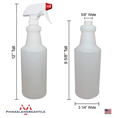 Pinnacle Mercantile Plastic Spray Bottles Leak Proof Technology Empty 32 oz Pack of 78 Made in USA - size: 32 Oz, 78 Pack