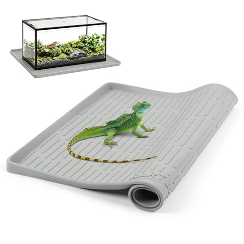 Silicone Reptile Mat 50"x34" Large Bearded Dragon Flooring Mat | Terrarium Liner Bedding Mat for Bearded Dragon Leopard Gecko Tank, Non-slip Waterproof reptile flooring Mat with Raised Edge - size: 50"x34"