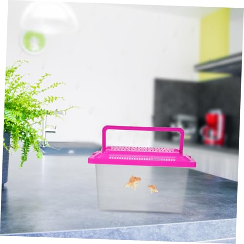 Portable Handheld Turtle Tank Transparent Fish Aquarium Container for Reptiles Unique Escape-Prevention Design for Home Travel - color: Transparent