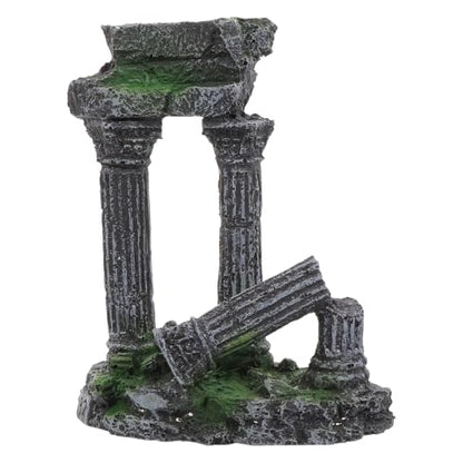 balacoo Roman Column Aquarium Ornament Fish Tank Decoration Resin Fish Shelter 5.31X4.33X2.55 Inch Underwater Hiding Cave for and Reptiles