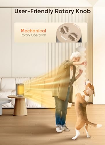 GiveBest Portable Space Heater – 1500W Quiet & Energy Efficient Overheat & Tip-Over Protection, Fast Heating PTC Technology, Ideal for Bedroom, Office & Desk Use, Gold | PTC Ceramic Heater, Heating and Fan Modes, Overheat & Tip-Over Protection for Bedroom