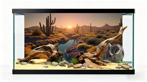 3 Pack Terrarium Background 36x18 inches Fabric Terrarium Reptile Background Stream Gobi Cactus Green Leaves Jungle Forest Desert Fern Terrarium Background - size: 36X18inch