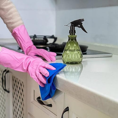 wugongshan 2 Pcs Spray Bottles, 500 ml/17 oz Empty Water Spray Bottles, Plastic Reusable Adjustable Mist Sprayer Squirt Bottles Containers Refillable for Cleaning Solutions, Gardening, Plants - color: Brownish and Green