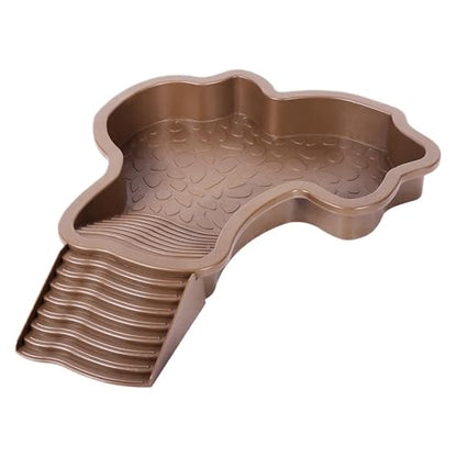 Reptile Water Pool Aquarium Ornament | Turtle Soaking Tub with Ladder Turtle Pool Scenery for Gecko, Turtle, Bearded Dragon, Aquatic Climbing Pet, Amphibians - color: Red Brown