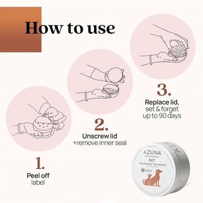 Azuna Pet Odor Eliminator for Strong Odor Gel | Child & Pet Safe | 8oz Pod | Plant Powered | Dog and Cat Room Deodorizer | Child and Pet Safe Air Fresheners for home | Cedarwood Scent - size: 8 Ounce (Pack of 1)