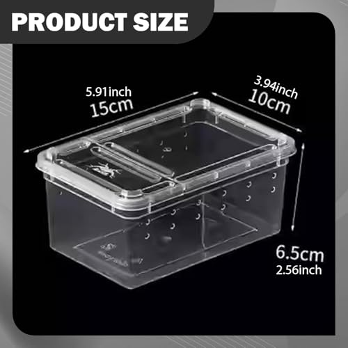 Reptile Breeding Case Feeding Box Transparent Transport Hatchling Cage Lightweight PP Material Suitable for breeding Reptiles Outdoor, Style A - size: Style A