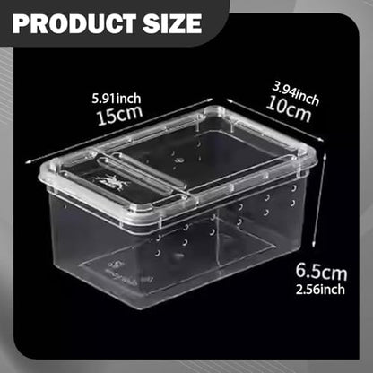 Reptile Breeding Case Feeding Box Transparent Transport Hatchling Cage Lightweight PP Material Suitable for breeding Reptiles Outdoor, Style A - size: Style A