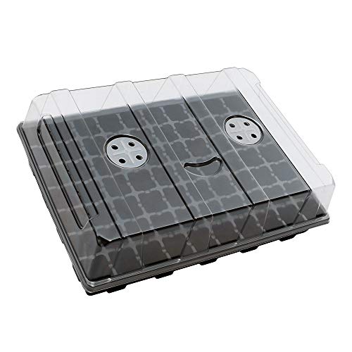 Gardzen Seed Starter Tray, 5 Pack Smiling Face Plant Germination Trays with Total 350-Cell, Seed Starter Kit with Humidity Vented Domes and Bases for Starting Vegetable Flower Herb Seeds 18" x 14" | Smiling Face Plant Germination Kit with Humidity Domes a