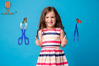 2 Pack Feeding Tongs,Bug Tweezers for Kids Adults, Reptile Feeding Tweezers | Blue Long Handle Feeder Tools for Fish Aquariums Reptiles Snakes Lizard Gecko Spider and Bird,Reptile Pooper Scooper Clamp