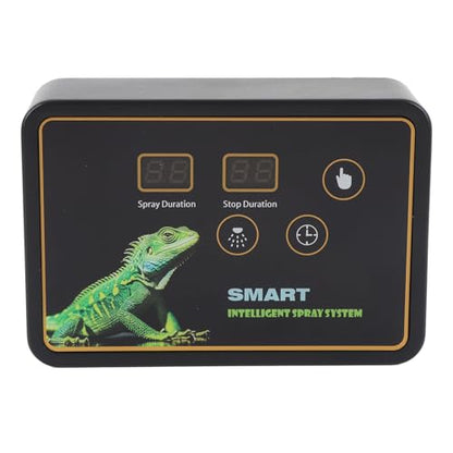 Automatic Reptile Misting System Rainforest Tank Timer 360° Adjustable Nozzles, Touch Buttons for Reptiles, Chameleons, Frogs Smart Mister with Timer, Dual Pumps, Paludarium (US