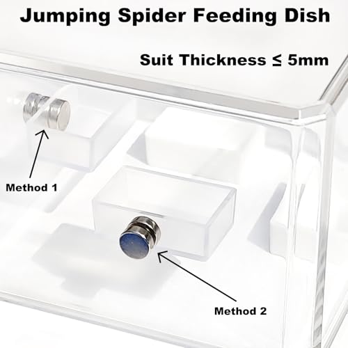 10 Pcs Jumping Spider Enclosure Kit, Magnetic Jumping Spider Feeding Dish, Mini Tarantula Water Dish, Tiny Reptile Feeding Tongs, Jumping Spider Accessories for Spoods and Other Small Pets