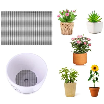30 pcs Flower Pot Hole Mesh Pads, 11.8x7.8 inch Garden Plant Pot Drainage Screens Bonsai Bottom Grid Mats for Preventing Soil Loss