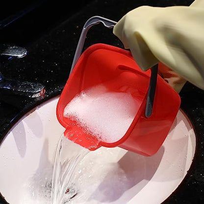 Lallisa 12 Pcs 3 Quart Cleaning Bucket Small Sanitizing Square Bucket Detergent Pail for Home Office Commercial Restaurant Kitchen Bathroom School (Red Green) - color: Red Green