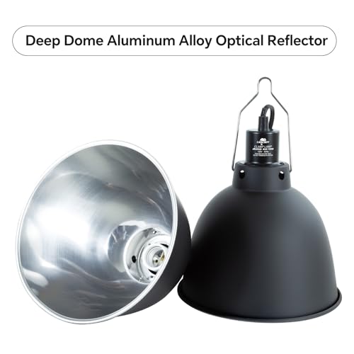 2 Pack Reptile Light Fixture, 8.1in Deep Dome Reptile Heat Lamp Fixture with Switch, Dual Terrarium UVB Basking Light Fixture for Bearded Dragon Snake Lizard, Suitable for E26 Bulb Up to 150W - size: 8.1'' 150W/2 Pack