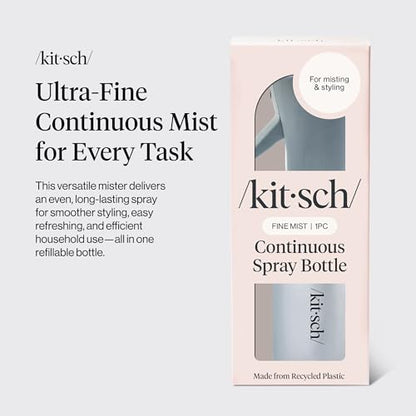 Kitsch Continuous Spray Bottle for Hair – Haze Blue, 150ml | Fine Mister Spray Bottle & Water Spray Bottle – Recycled Hair Spray Bottle – Spray Bottles for Cleaning, Styling, & More - color: Haze Blue