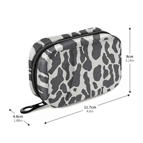 Black White Reptile Skin Weekly Medicine Pill Organizer Travel Pill Case Box Holder Container Small for Vitamin Supplement