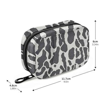 Black White Reptile Skin Weekly Medicine Pill Organizer Travel Pill Case Box Holder Container Small for Vitamin Supplement