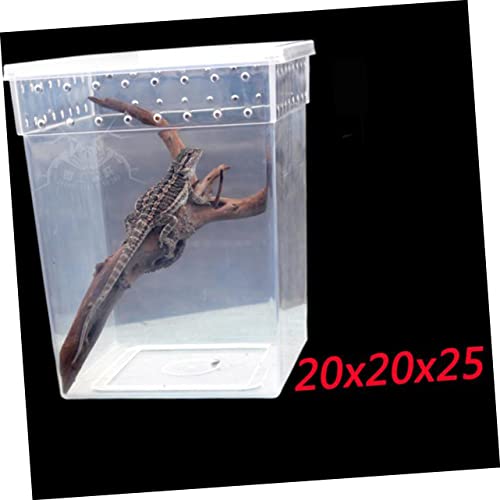 VANZACK Reptile Box for Spider and Lizard Climbing Pet Feeding Container Lightweight Easy Assembly Ventilated Design for Breeding and Transport