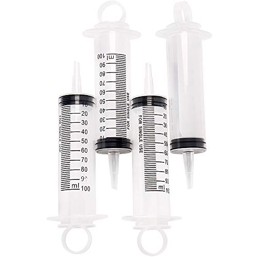 100ml Syringes with Caps (Pack of 4) for Industrial & Scientific - size: 100ml-4pcs