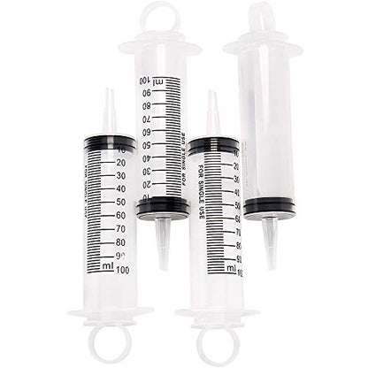 100ml Syringes with Caps (Pack of 4) for Industrial & Scientific - size: 100ml-4pcs