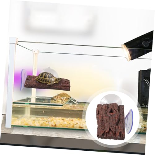 POPETPOP Turtle Tank Basking Platform Floating Rest Area with Cup for Water Turtles Frogs and Lizards for Aquatic Habitats
