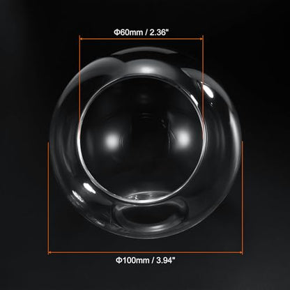 PATIKIL Round Globe Terrarium Air Plant Planter, 4 Inch High Borosilicate Glass Table Decorations for Succulent, Tillandsia, Clear - size: 4 Inch
