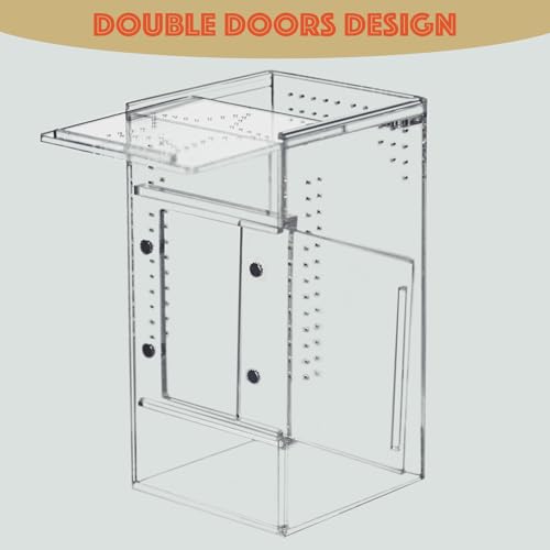 3x3x6 Acrylic Reptile Enclosure for Jumping Spiders & Mantises | One-piece acrylic tank, no assembly needed, water-holding base, crystal-clear walls, ideal for jumping spiders & mini pets - size: 3"3"6"