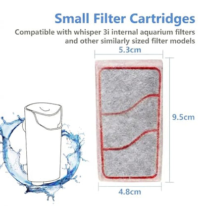 Aquarium Filter Cartridges Replacement Compatible with Whisper 3i Internal Fish Tank Filter, Multi-Layer Filter Pad with Cotton, Activated Carbon & Zeolite, 16 Pack - size: 16 Pack