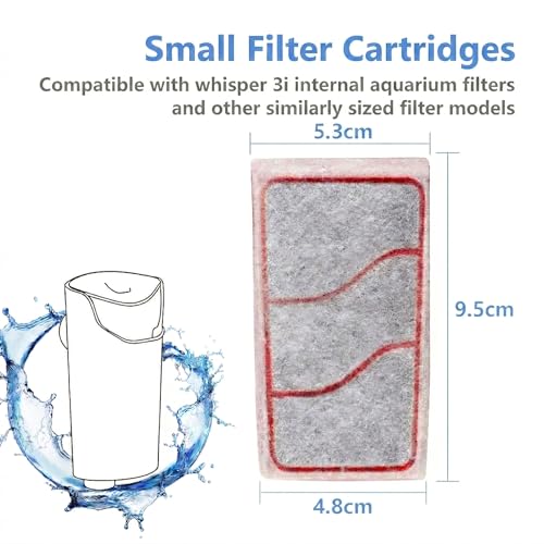 Aquarium Filter Cartridges Replacement Compatible with Whisper 3i Internal Fish Tank Filter, Multi-Layer Filter Pad with Cotton, Activated Carbon & Zeolite, 8 Pack - size: 8 Pack