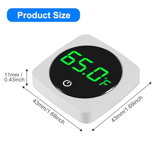 3Pcs Digital Aquarium Thermometer Fish Tank Digital LED Display Temperature ℉ Aquarium Temperature Sensor with LED Touch Screen for Aquarium Glass Containers Plant Reptile Turtle Tank - color: 3pcs square-white