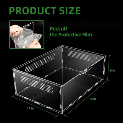 Micro Habitat Terrarium Enclosure, 6x11x16 inch Jumping Spider Enclosure with Locking Latch for Small Tree Dwelling Reptiles,Tarantula, Amphibians, Spiders,Invertebrates
