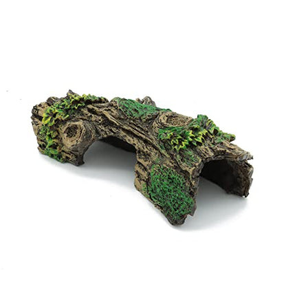 JIH Aquarium Decorations Resin Hollow Tree Trunk Ornament | Bettas House Cave, Wood House Decor for Fish Tank, HS-SP207