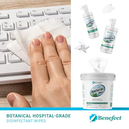 Benefect Botanical Disinfecting Wipes - (170 Wipe Count) Natural, No Residue - Antibacterial Disinfectant, Multi-Surface Cleaning and Sanitizing Wipes - size: 170 Count (Pack of 1)