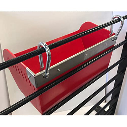 Hanging Feeder with Guard, Red - color: Red