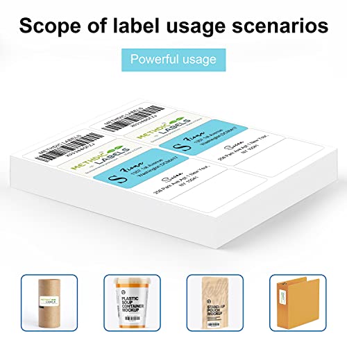 Methdic Shipping Labels 2"×4" 1000 Labels Sticker Paper for Laser/Ink Jet Printer Mailing Labels 8.5"×11" White 10 per Sheet - size: Rectangular 2" x 4", style: 100 Sheets