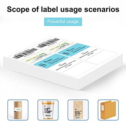 Methdic Shipping Labels 2"×4" 1000 Labels Sticker Paper for Laser/Ink Jet Printer Mailing Labels 8.5"×11" White 10 per Sheet - size: Rectangular 2" x 4", style: 100 Sheets