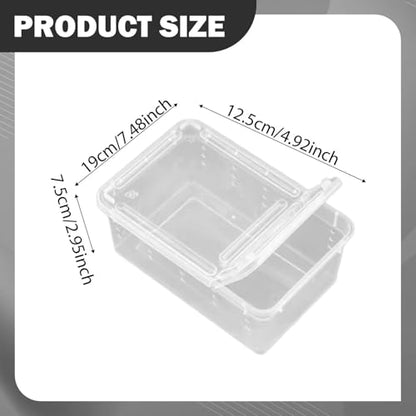 Reptile Feeding Box,Transparent Terrarium Habitat Cage Breeding Box Hatching Container for Gecko Animal Cricket Lizard, Style B - size: Style B