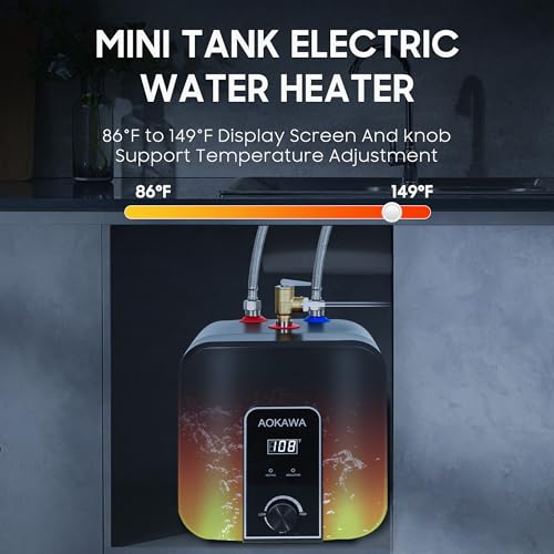 Electric Mini Tank Water Heater 2.5 Gallon Under Sink Instant Hot Water Point of Use for RV Kitchen Bathroom Camper with Safety Vavle 1/2" NPT Wall or Floor Mounted - style: 2.5 Gallon