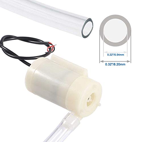 4PCS DC 3V 5V Micro Submersible Mini Water Pump for Aquariums Fish Tank Pond Fountain Hydroponics Garden with 2M Flexible Tube Water Pipe - color: White