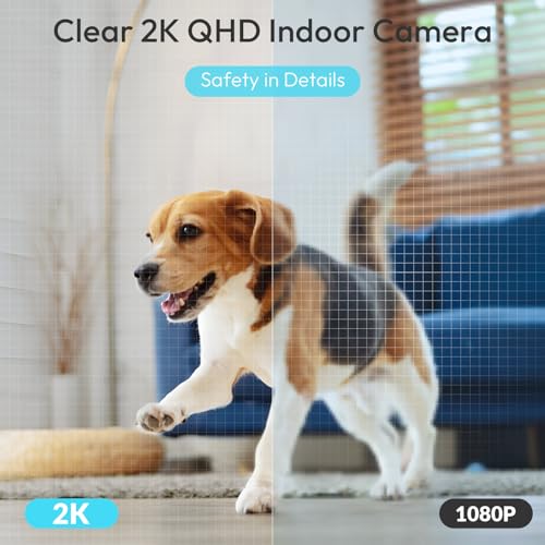 Rraycom 2.5K Indoor Security Camera, 5G/2.4G WiFi, Pet & Baby Monitor | 360° PTZ, Motion Detection & Tracking,Human/Motion/Sound Detection,2-Way Talk, Night Vision, Works/Alexa,SD/Cloud - size: 1Pack
