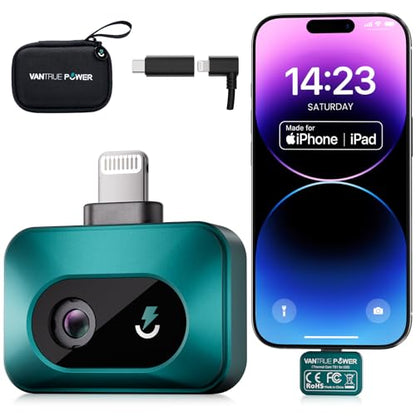 TS1 Thermal Camera for iPhone, Thermal Imaging Camera 512x384 Super Resolution, Infrared Thermal Camera, 25Hz Refresh Rate, -4°F to 1022°F Temp, Compatible with iPhone & iPad - color: Green for IOS,Ipad