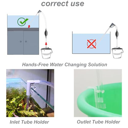 AREPK Aquarium Siphon Vacuum and Water Changer Kit for Small Fish Tanks | L-Shaped Tube Reaches Hard-to-Clean Corners; Ideal for Water Changing and Gravel Cleaning in Betta, Shrimp and Nano Tanks