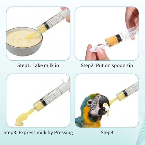 Baby Bird Feeding Syringe Baby Bird Feeding Kit Reusable Parrot Feedings Tubes Pet Parrot Milk Feedings Syringe Small Pet Syringes with Spoon Tip & Tubes for Small Dogs Cats Puppy Supplies