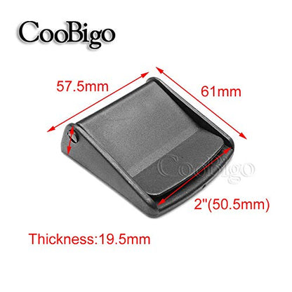 CooBigo 5pcs Webbing Cam Buckles Plastic Black Toggle Clip Backpack Straps - color: 2 Inch