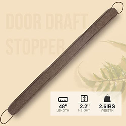 48 Inch Draft Stopper for Bottom of Doors and Windows, Heavy Duty Sound Proof Door Draft Guard Gap Snake, Weighted Under Door Noise/Cold Air/Wind Blocker, 2.6Lbs - size: 48"