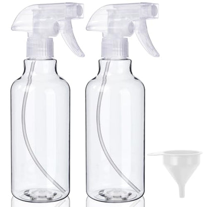 Plastic Spray Bottles (2-Pack, 16.9 Oz) Heavy Duty Spraying, Mist & Stream | Professional Empty Water Sprayer for Cleaning Solutions, Essential Oils, Hair, Plants, BBQ, Dog Cat Behavior Correction - style: Clear, 2-Pack