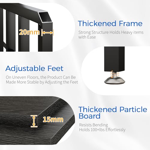 METYERRY 20-29-37 Gallon Fish Tank Stand with Power Outlet,Adjustable Shelf | 600 LBS Heavy Duty Metal Frame, Fits Fish Tanks Reptile Tanks and Turtle Tanks, Water Resistant Board, Home Aquarium Setup - color: Black, size: 20-29-37 Gallon