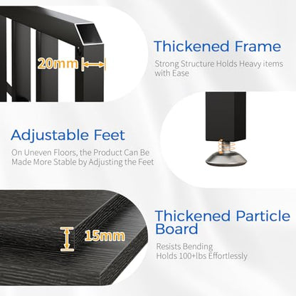 METYERRY 20-29-37 Gallon Fish Tank Stand with Power Outlet,Adjustable Shelf | 600 LBS Heavy Duty Metal Frame, Fits Fish Tanks Reptile Tanks and Turtle Tanks, Water Resistant Board, Home Aquarium Setup - color: Black, size: 20-29-37 Gallon